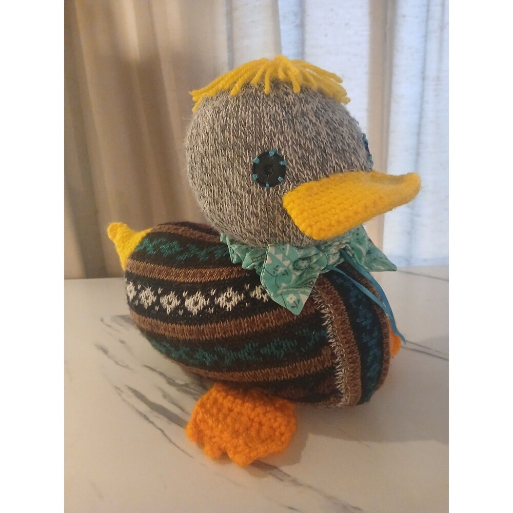 Handmade Duck Plush Stuffed Animal Crochet Soft Snuggly Amigurumi